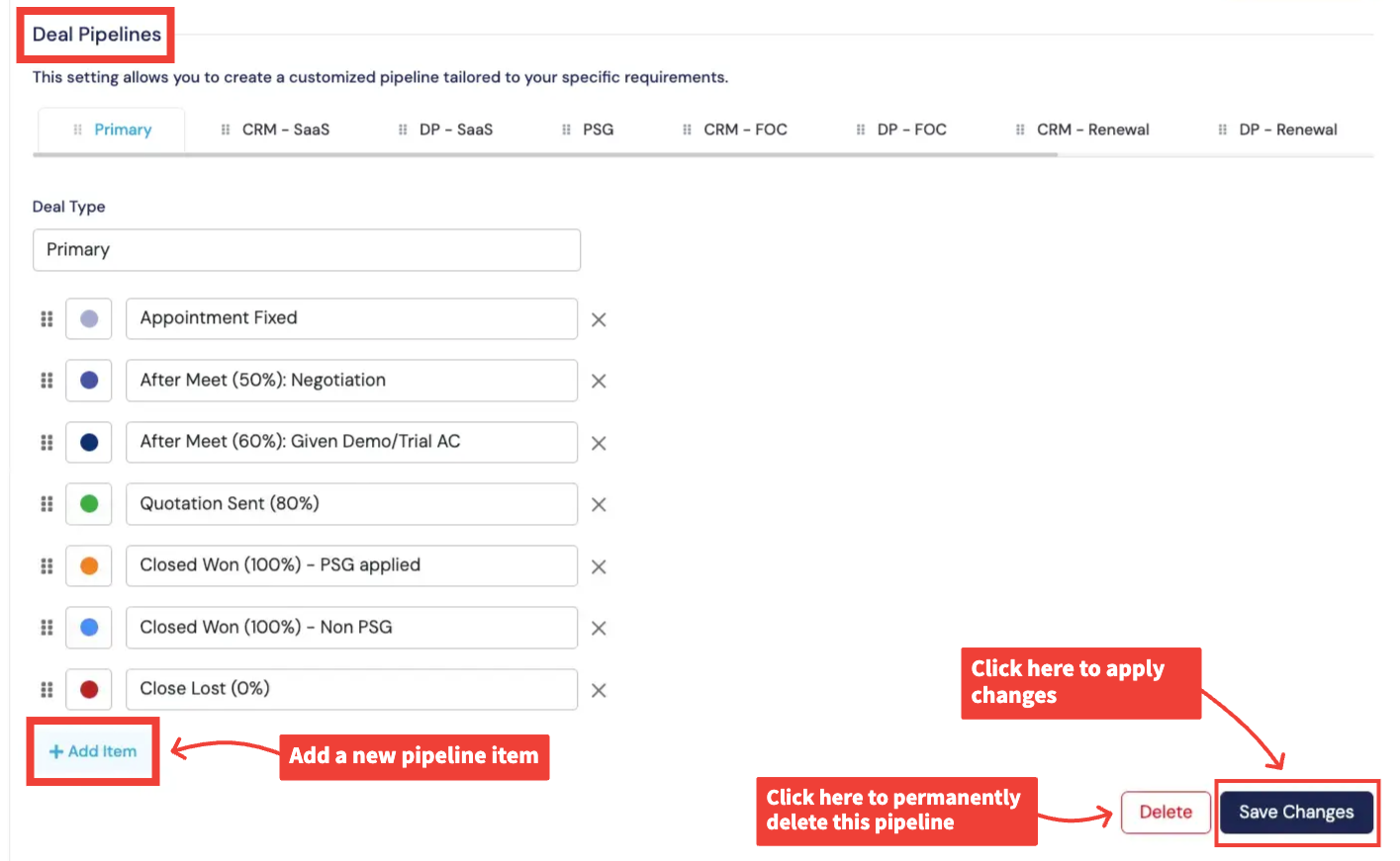 Update Existing Deal Pipeline