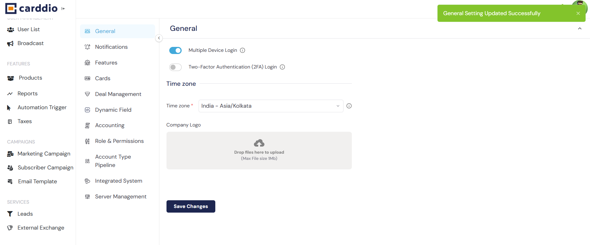 Success Notification Banner