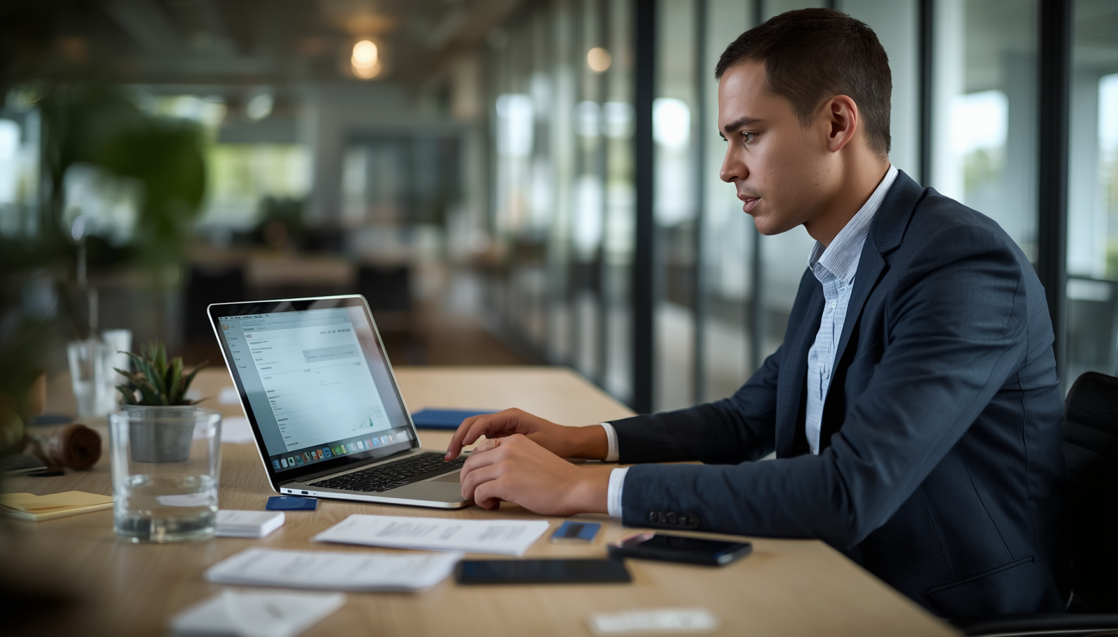 Professional using Pre-CRM software to capture and manage leads