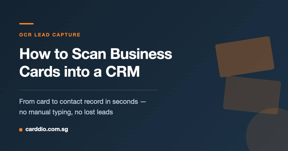 Scanning business cards into a CRM with OCR lead capture - CARDDIO