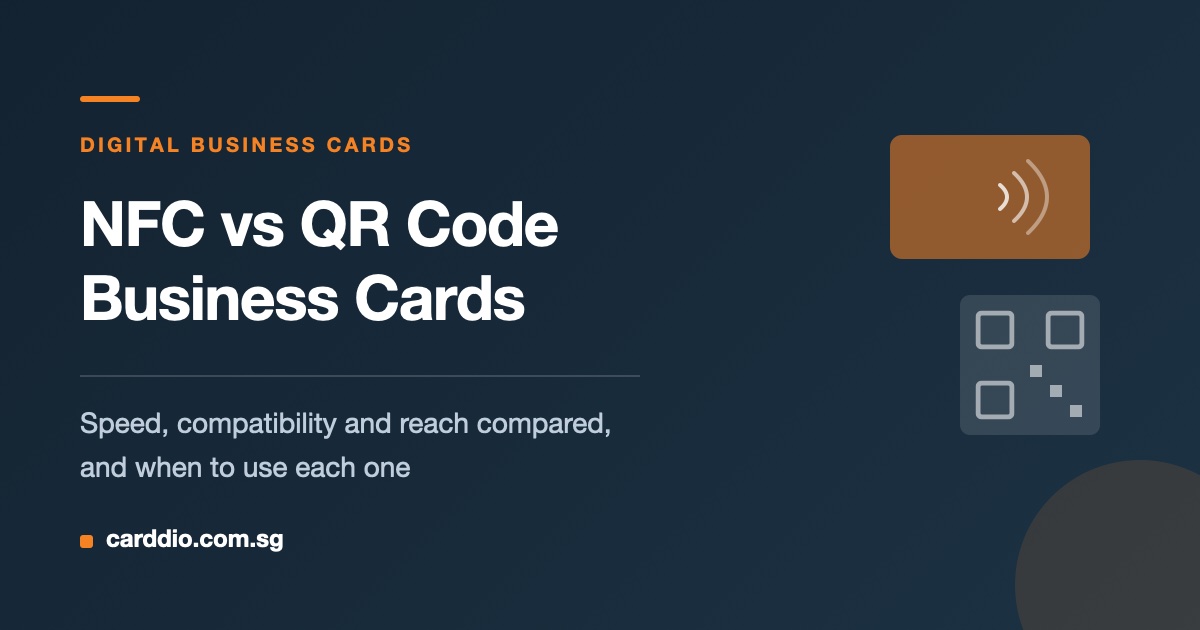NFC card and QR code business card comparison - Carddio